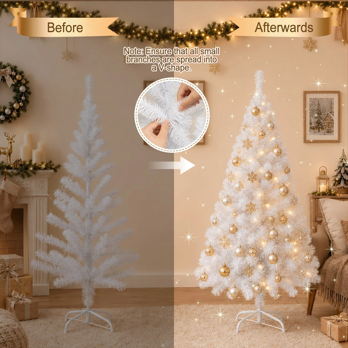 Sapin de Noël blanc artificiel