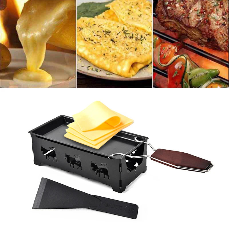 Mini-raclette à bougie style chalet suisse
