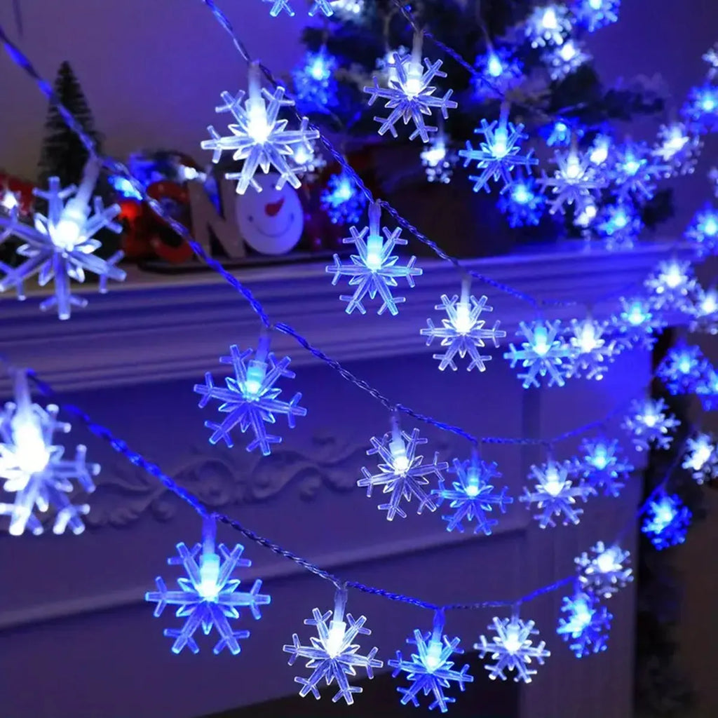 Guirlande flocons de neige LED à piles