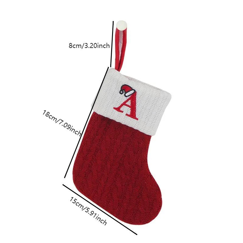 Chaussette de Noël en Tricot à Initiale