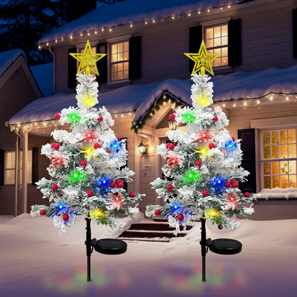 Lot de 2 sapins solaires d'extérieur
