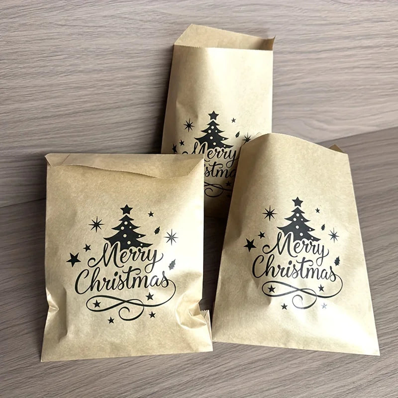 Sacs cadeaux kraft motif sapin