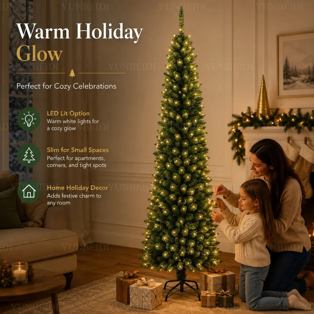 Sapin de Noël slim lumineux