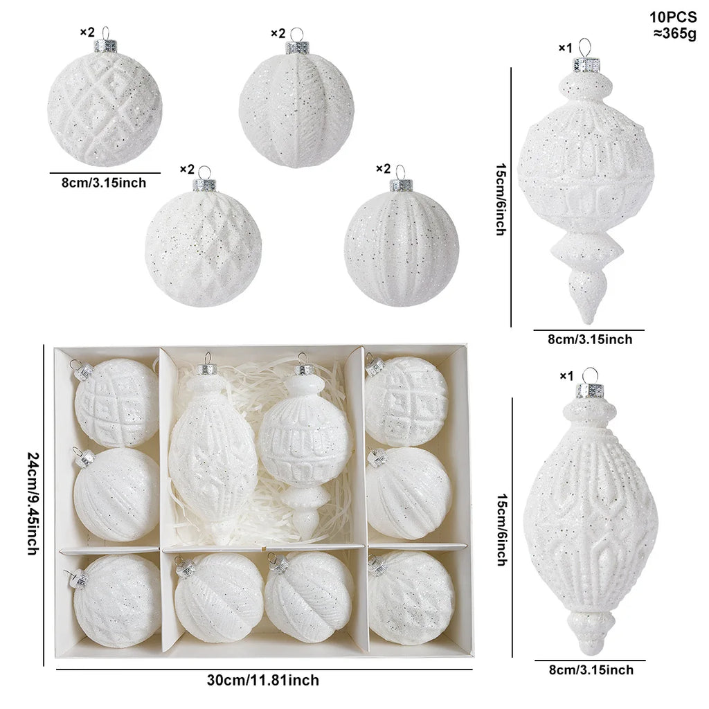 Lot de 12 boules de Noël velours – 8 cm