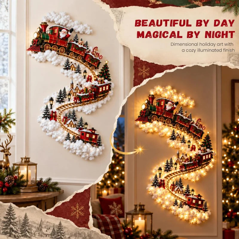 Scène de Noël lumineuse murale