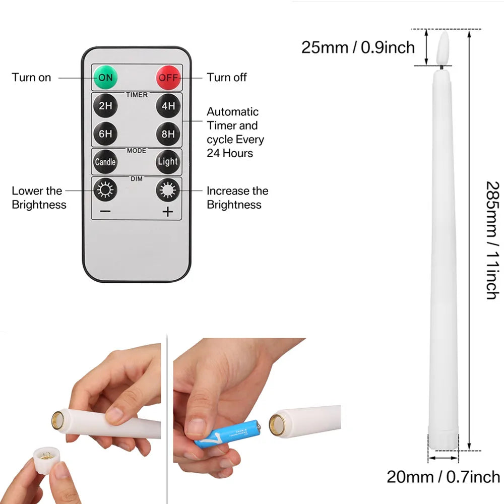 Bougies LED Effet Flamme avec Télécommande