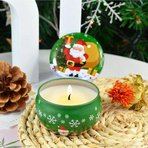 Bougie parfumée de Noël en boîte métal