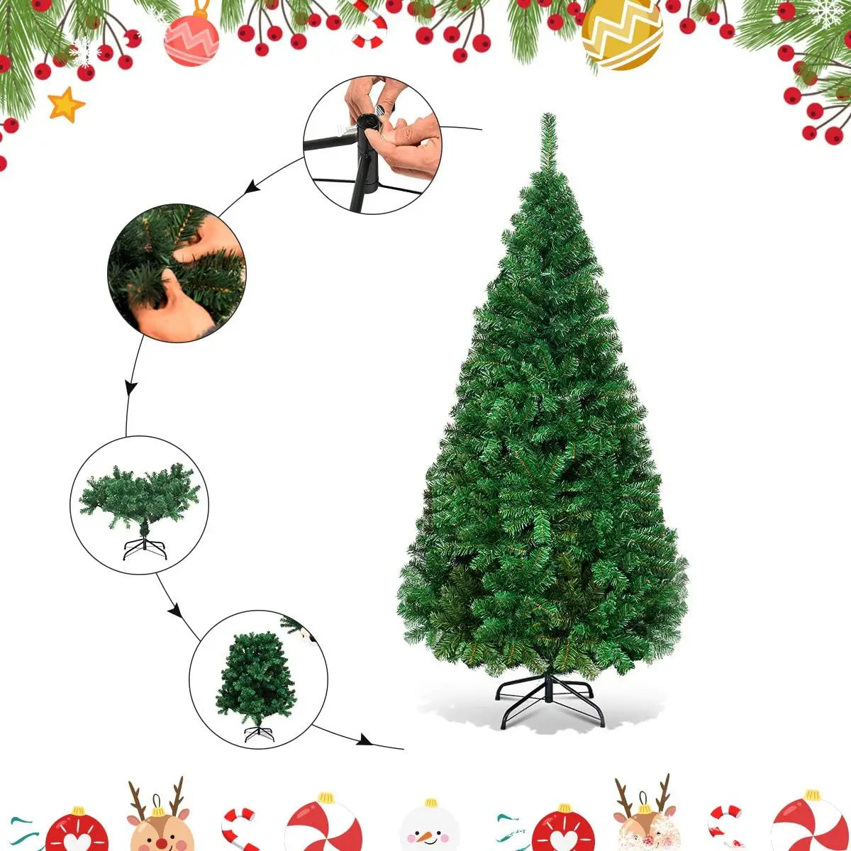 Sapin de Noël artificiel réaliste – 180 cm