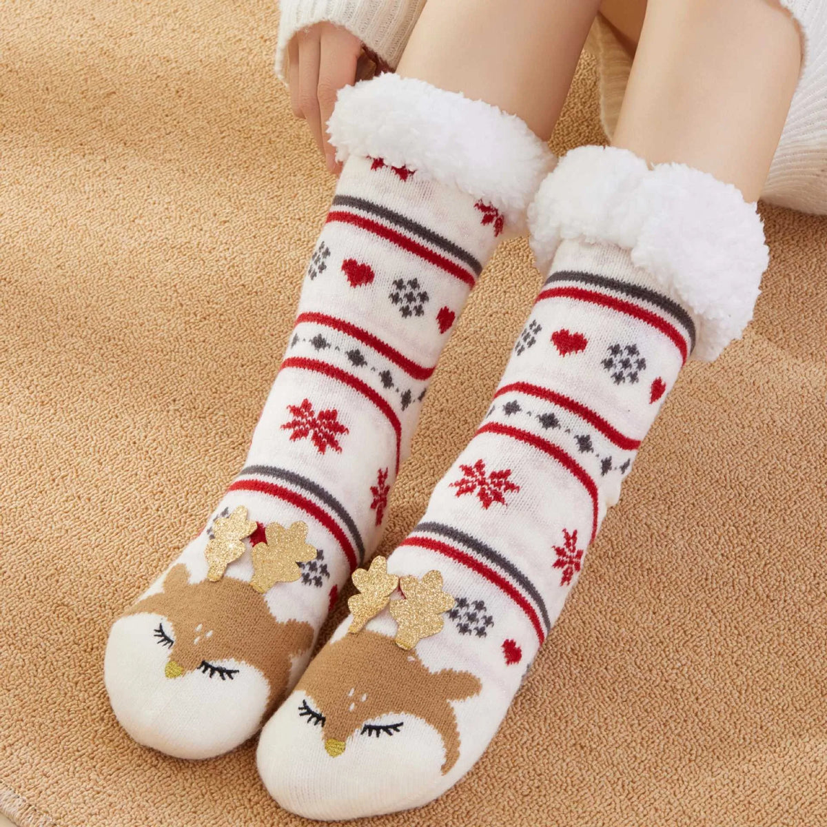 Chaussettes d'intérieur polaires de Noël