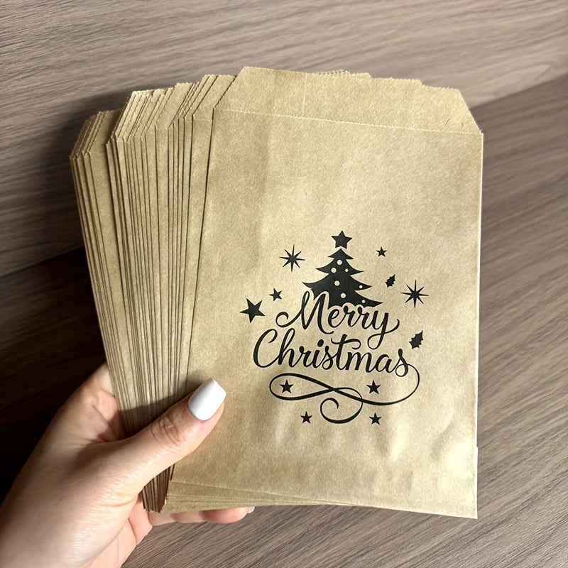 Sacs cadeaux kraft motif sapin