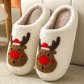 Chaussons renne de Noël en peluche