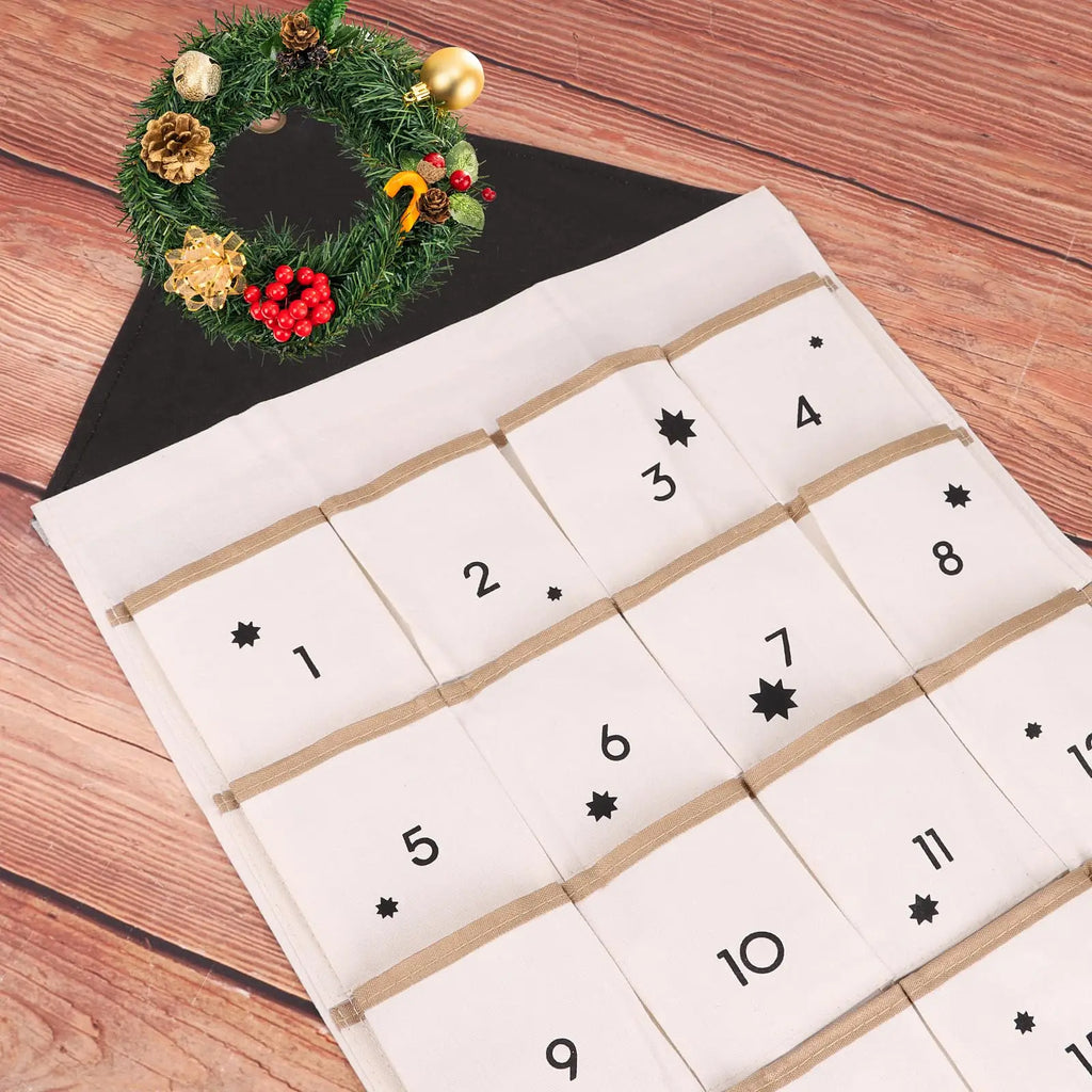 Calendrier de l'Avent en tissu 24 poches