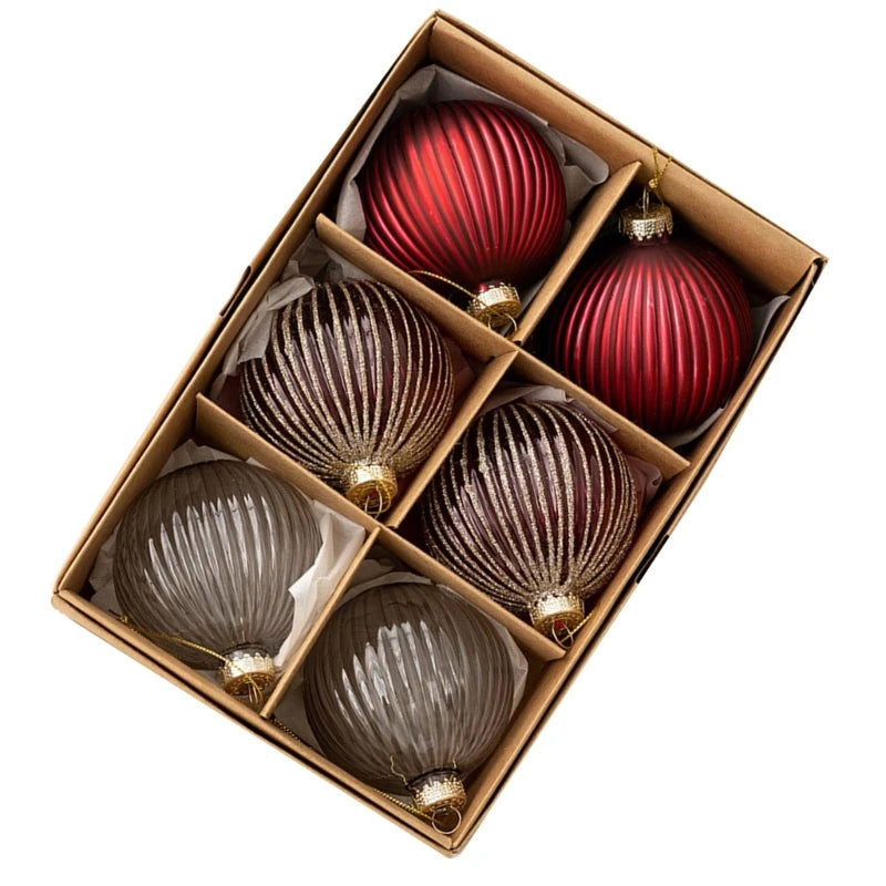 Lot de 6 boules de Noël en verre