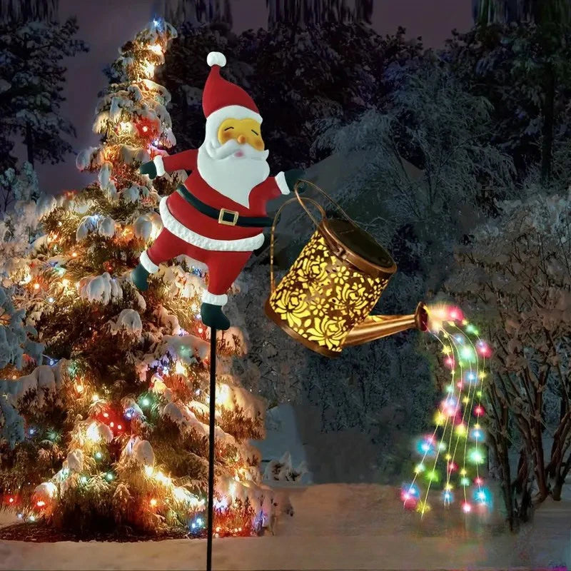 Lanterne solaire Père Noël en métal