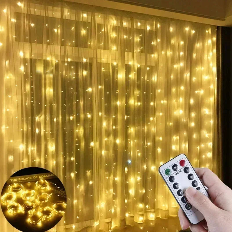 Rideau Lumineux LED avec Télécommande