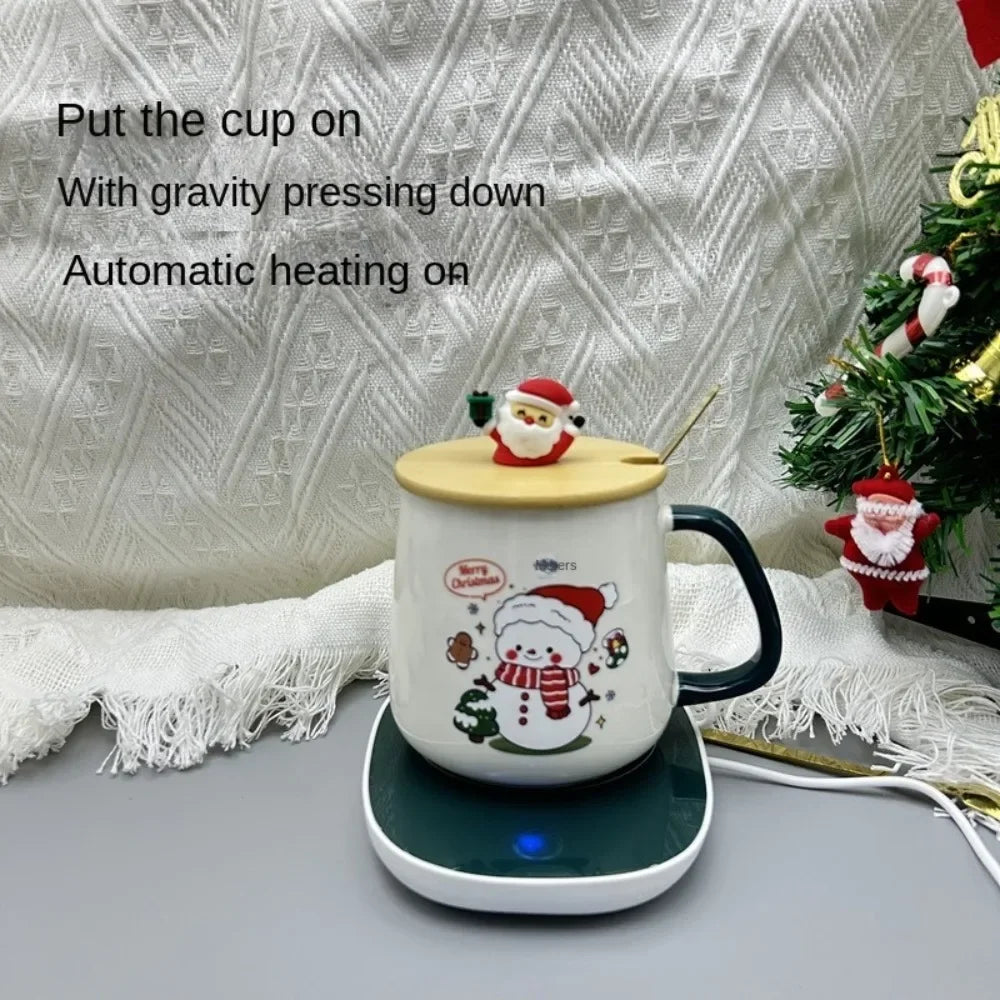 Coffret mug de Noël avec couvercle en bois et cuillère