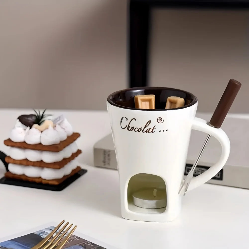Pot à fondue au chocolat en céramique