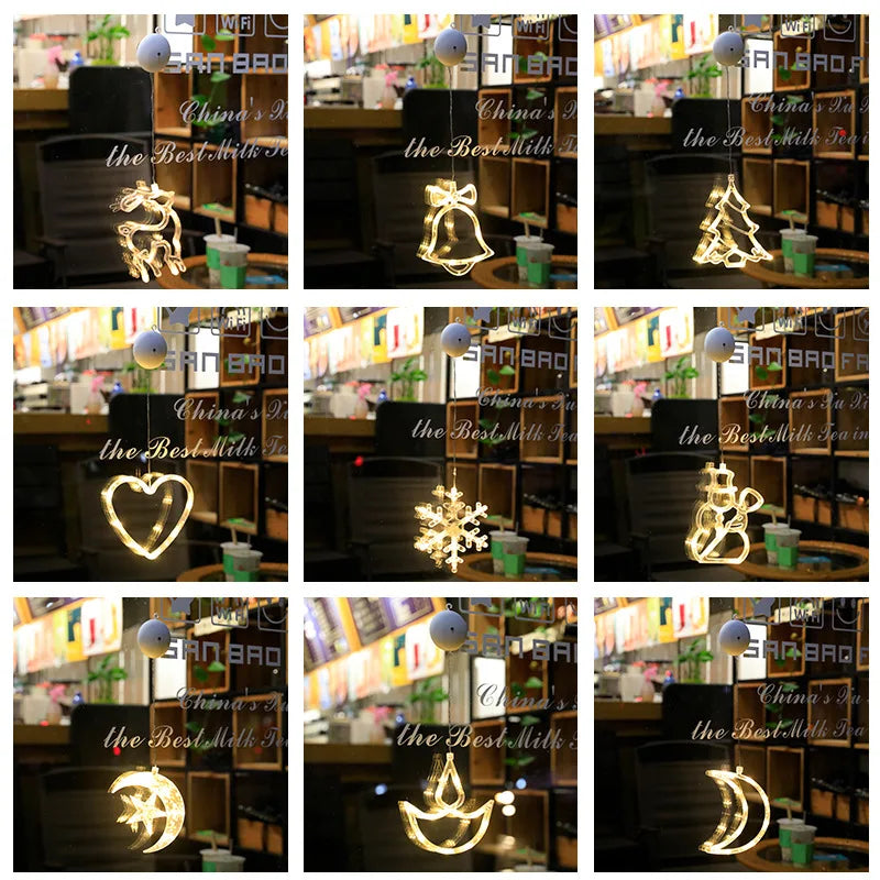Lumière de fenêtre à ventouse – Motif de Noël