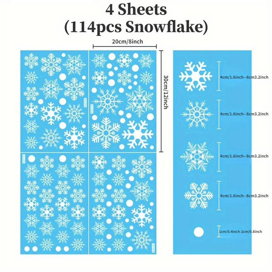 114 stickers flocons de neige pour fenêtres