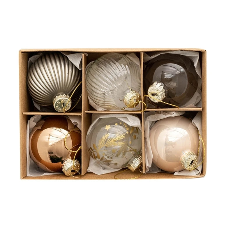 Lot de 6 boules de Noël en verre