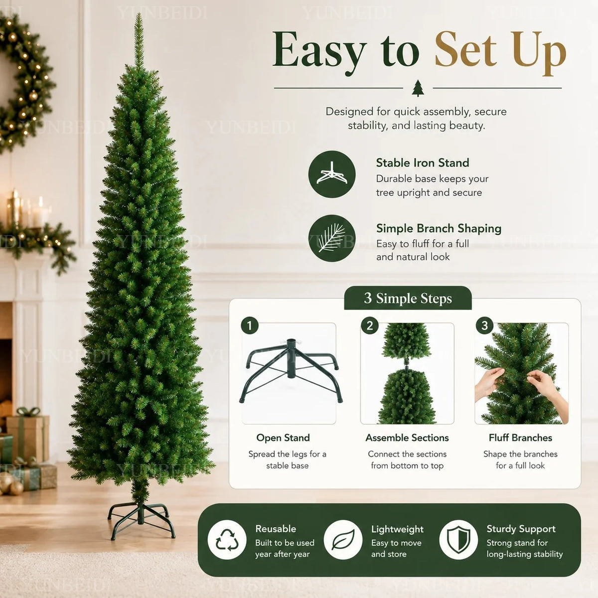 Sapin de Noël slim lumineux