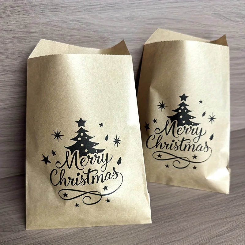 Sacs cadeaux kraft motif sapin