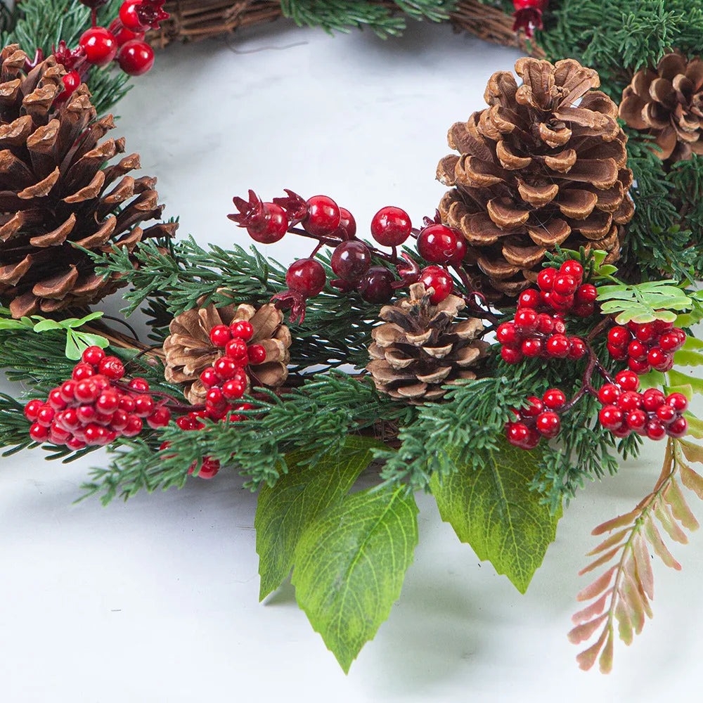 Couronne de Noël Artisanale pour Porte – 45 cm