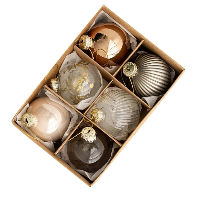 Lot de 6 boules de Noël en verre