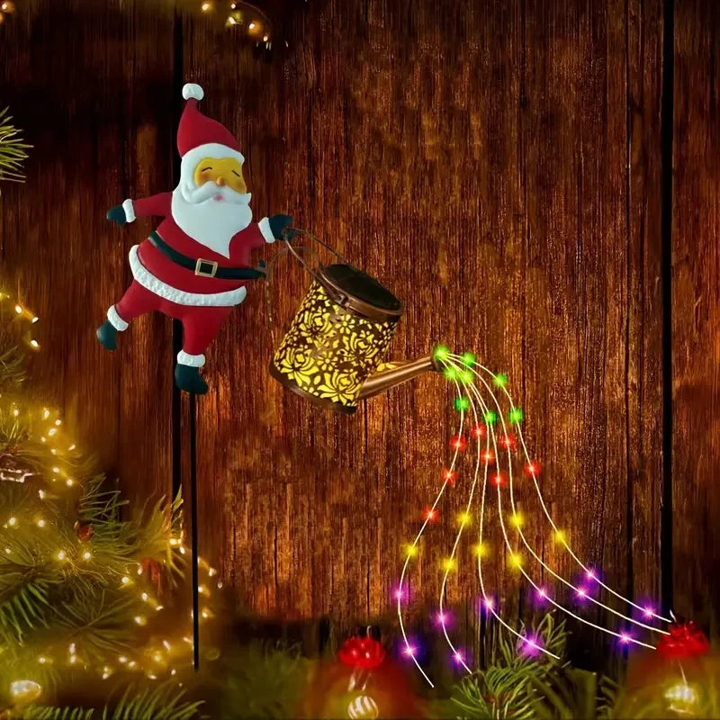 Lanterne solaire Père Noël en métal