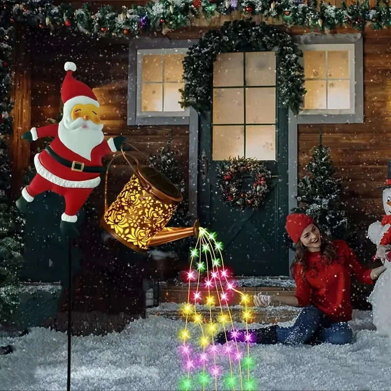 Lanterne solaire Père Noël en métal