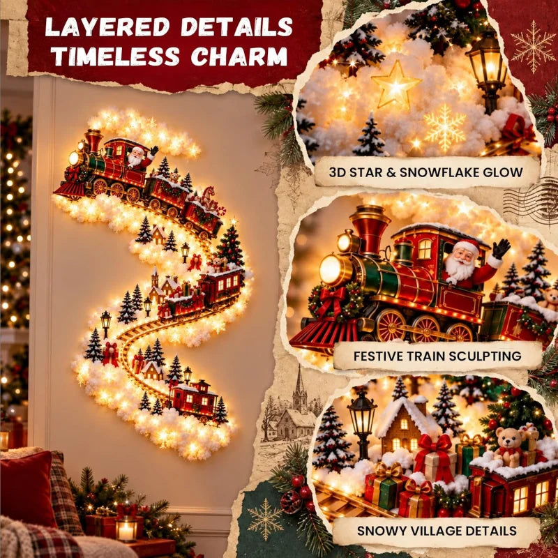 Scène de Noël lumineuse murale