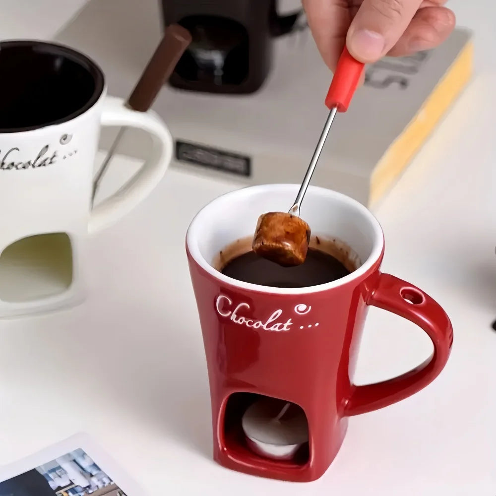 Pot à fondue au chocolat en céramique