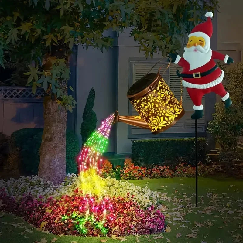 Lanterne solaire Père Noël en métal