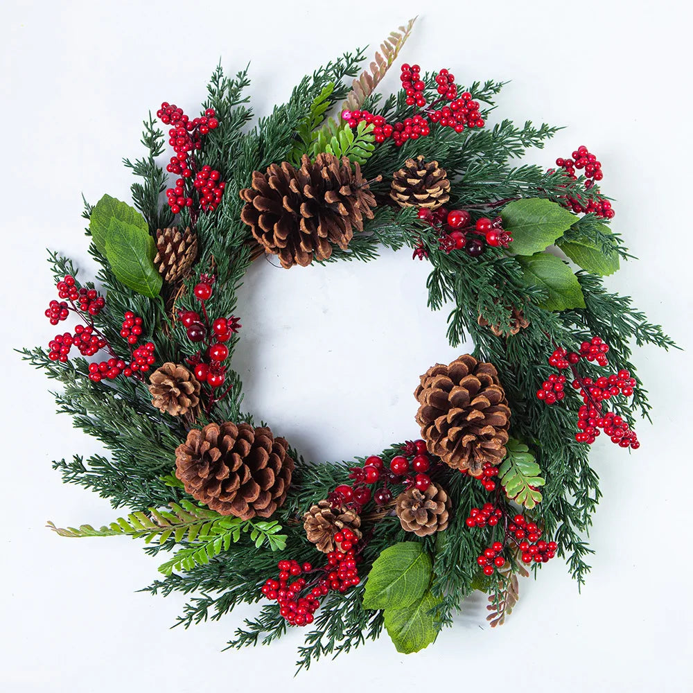 Couronne de Noël Artisanale pour Porte – 45 cm