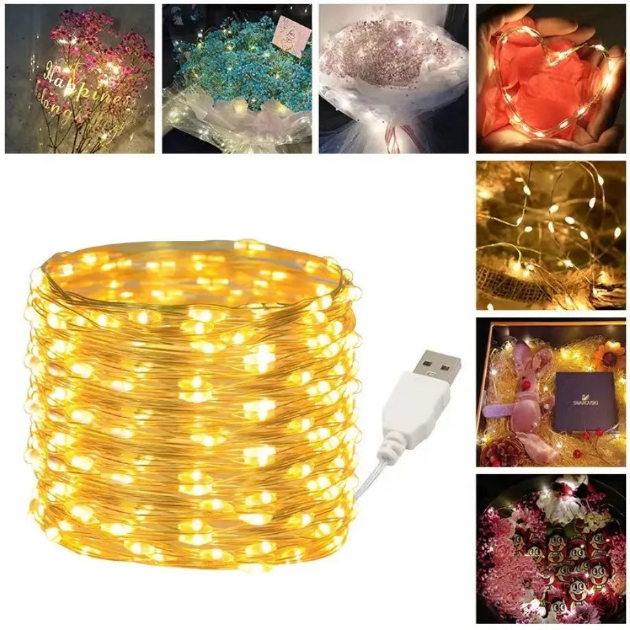 Guirlande lumineuse LED fil cuivre – 10 m