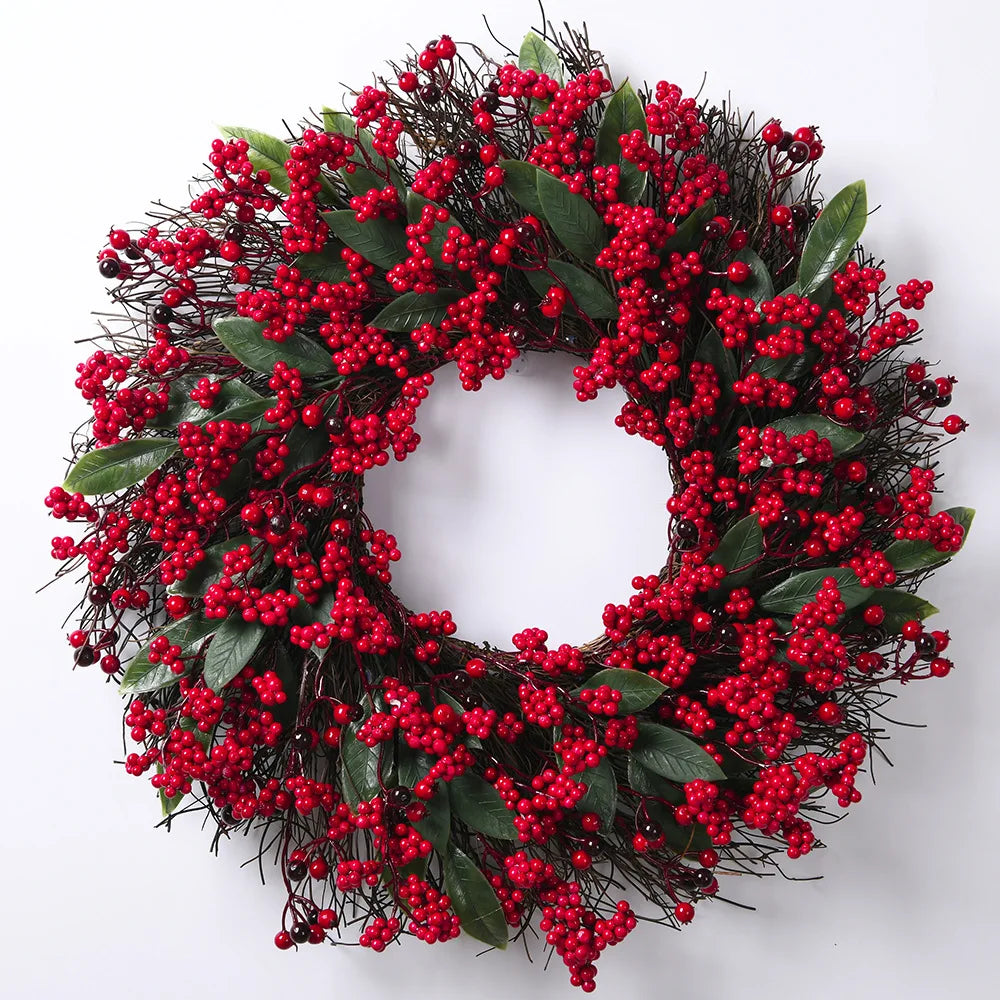 Couronne de Noël Artisanale pour Porte – 45 cm