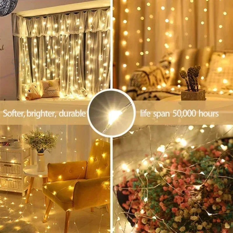 Rideau Lumineux LED avec Télécommande