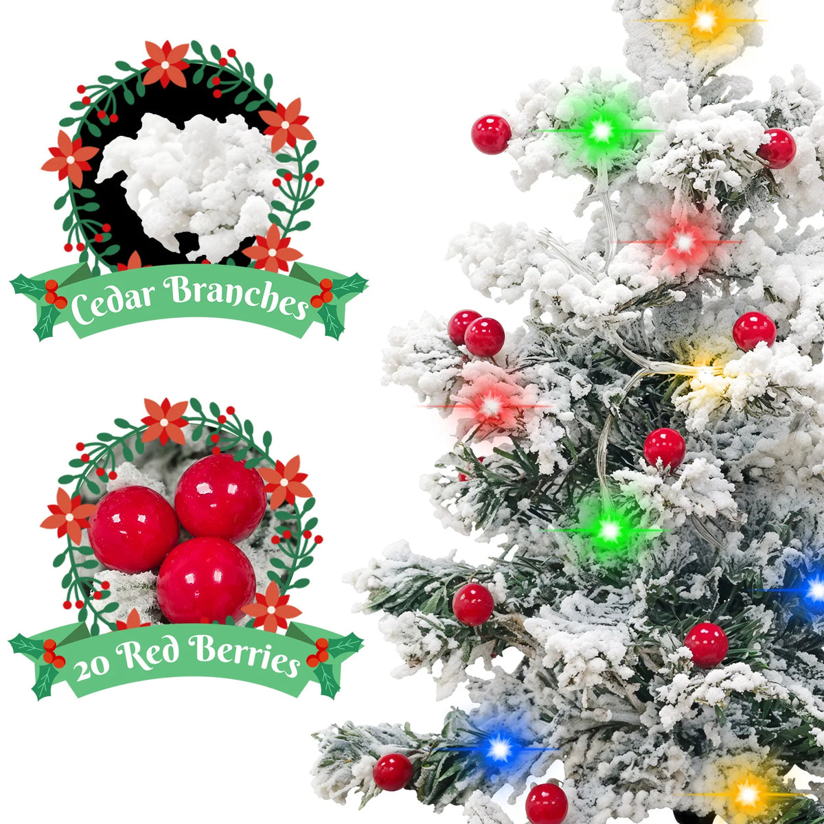Lot de 2 sapins solaires d'extérieur – 75 cm