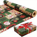 Papier cadeau kraft flocons et sapins