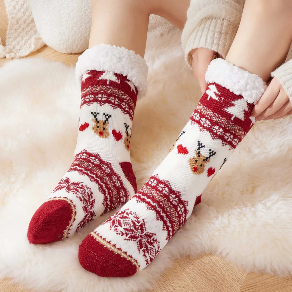 Chaussettes d'intérieur polaires de Noël