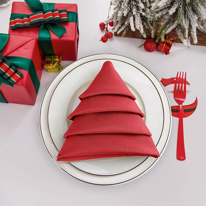 Serviettes de table de Noël en tissu – 40 × 40 cm