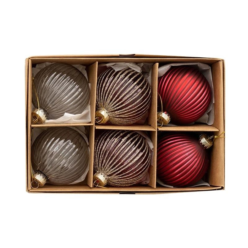 Lot de 6 boules de Noël en verre