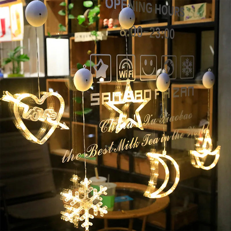 Lumière de fenêtre à ventouse – Motif de Noël