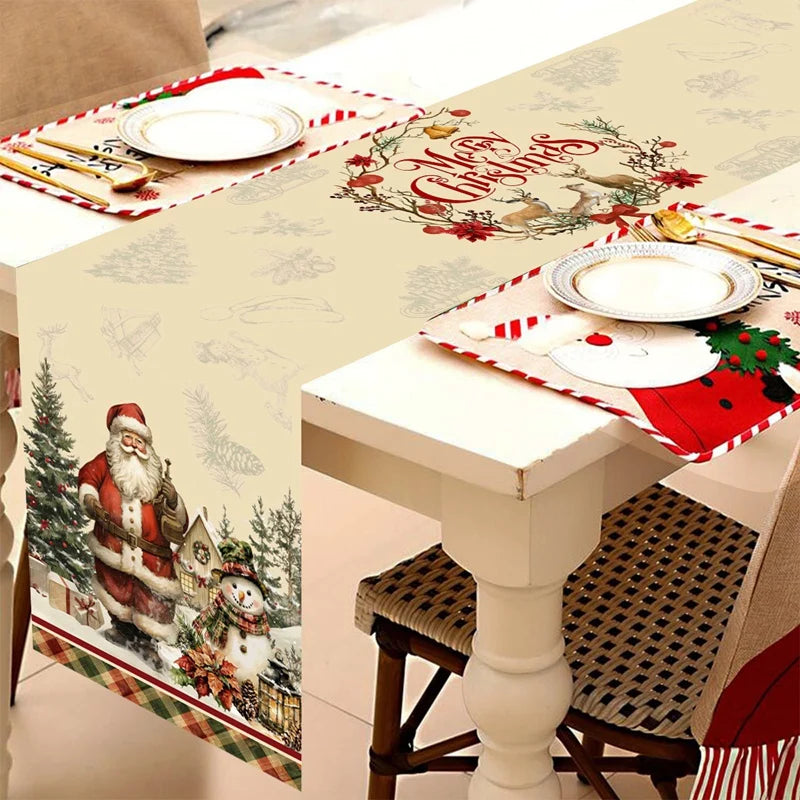 Chemin de table de Noël rétro – 35 x 180 cm
