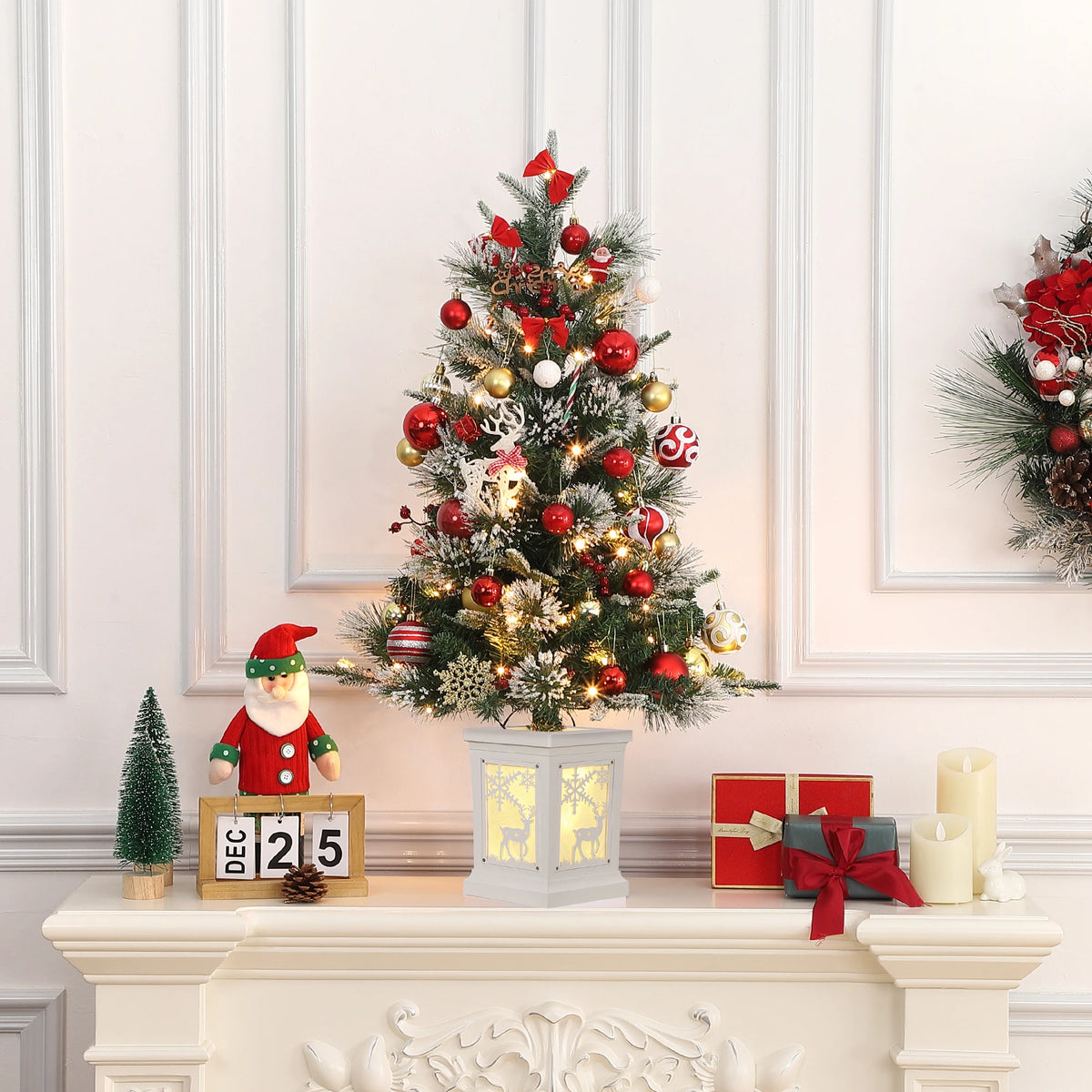 Petit sapin de Noël lumineux en pot