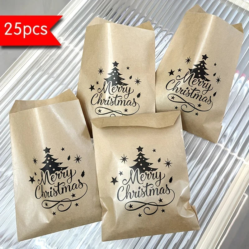 Sacs cadeaux kraft motif sapin