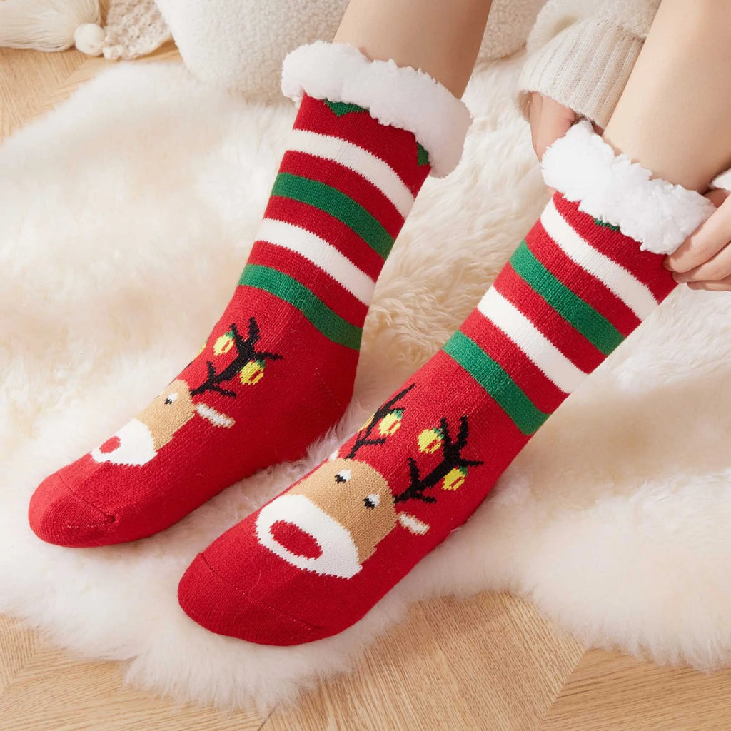 Chaussettes d'intérieur polaires de Noël